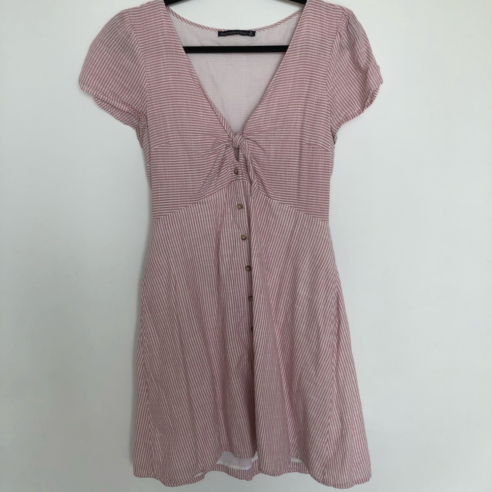 PINK STRIPED TIE DRESS